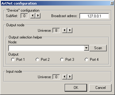 Picture 1: ArtNet-plugin configuration in DMXControl 2