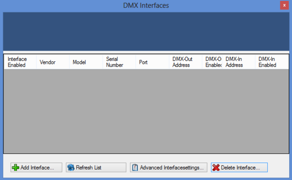 Picture 3: Interface Panel DMXControl 3