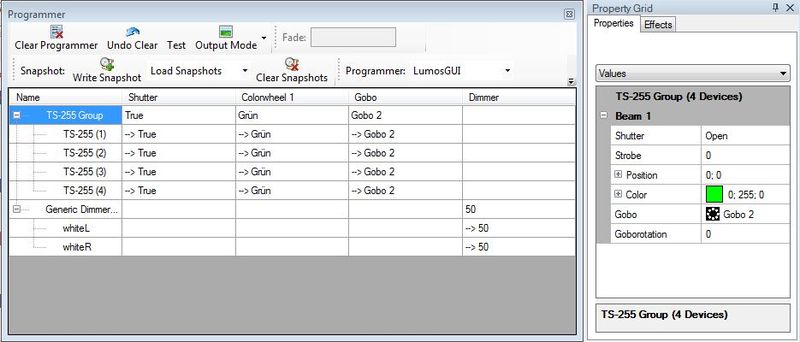 Picture 2: All changes of the device settings are shown in the programmer